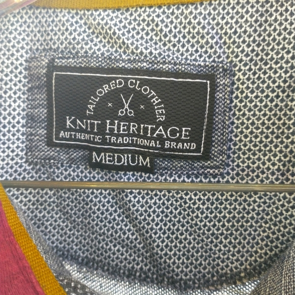 Knit Heritage Blue-Grey Collarless Button Up with Chest Pocket Size M - Picture 3 of 5